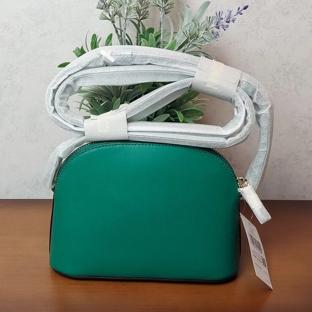 NWT KATE SPADE KALI SMOOTH LEATHER SMALL DOME CROSSBODY (WINTERGREEN)